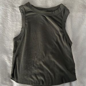 A dark green xs tank top